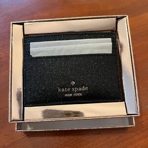 Kate Spade Black Glitter Card Holder